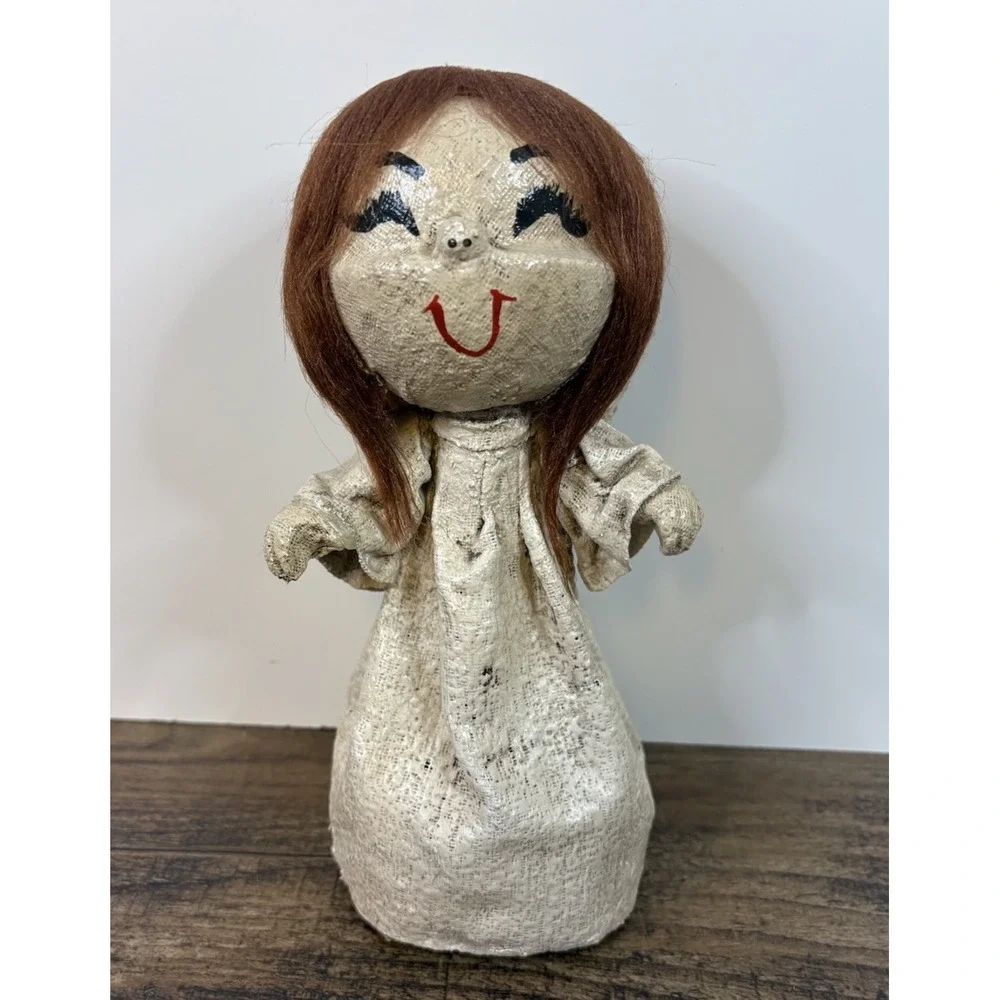 Vintage Christmas Angel Mache Original Style Dip N Drape 9
